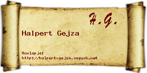 Halpert Gejza névjegykártya